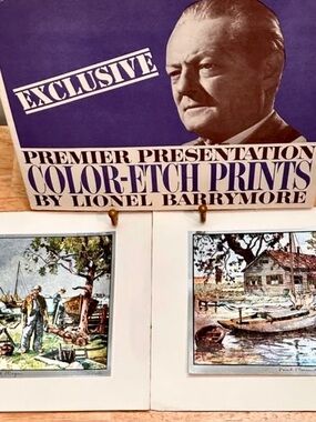 MCM Lionel Barrymore Foil Prints Pictures Photos Waterfront Seaside Village